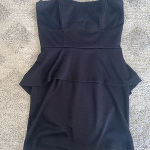 Strapless black dress